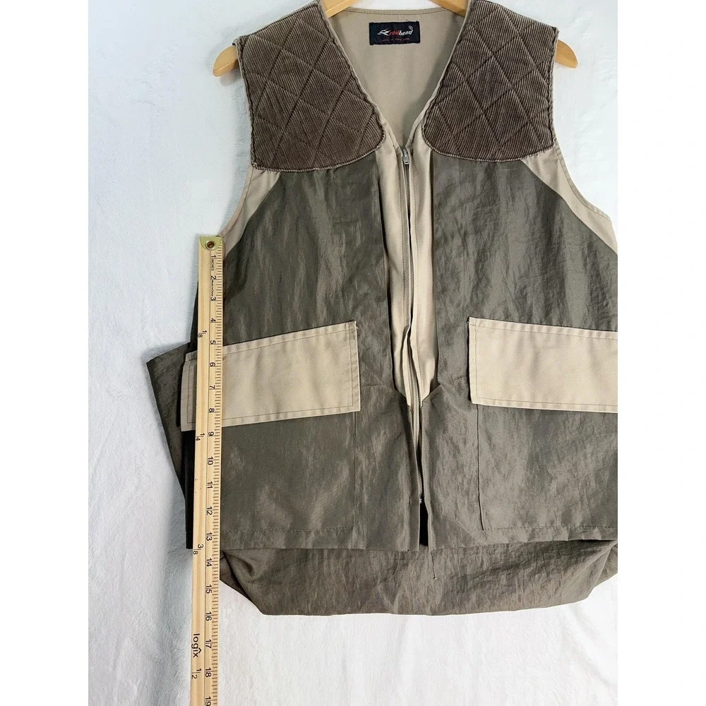 VINTAGE RedHead Vest Mens XL Olive Khaki Hunting Shooting Game Bag Zip‎ Bird 90s
